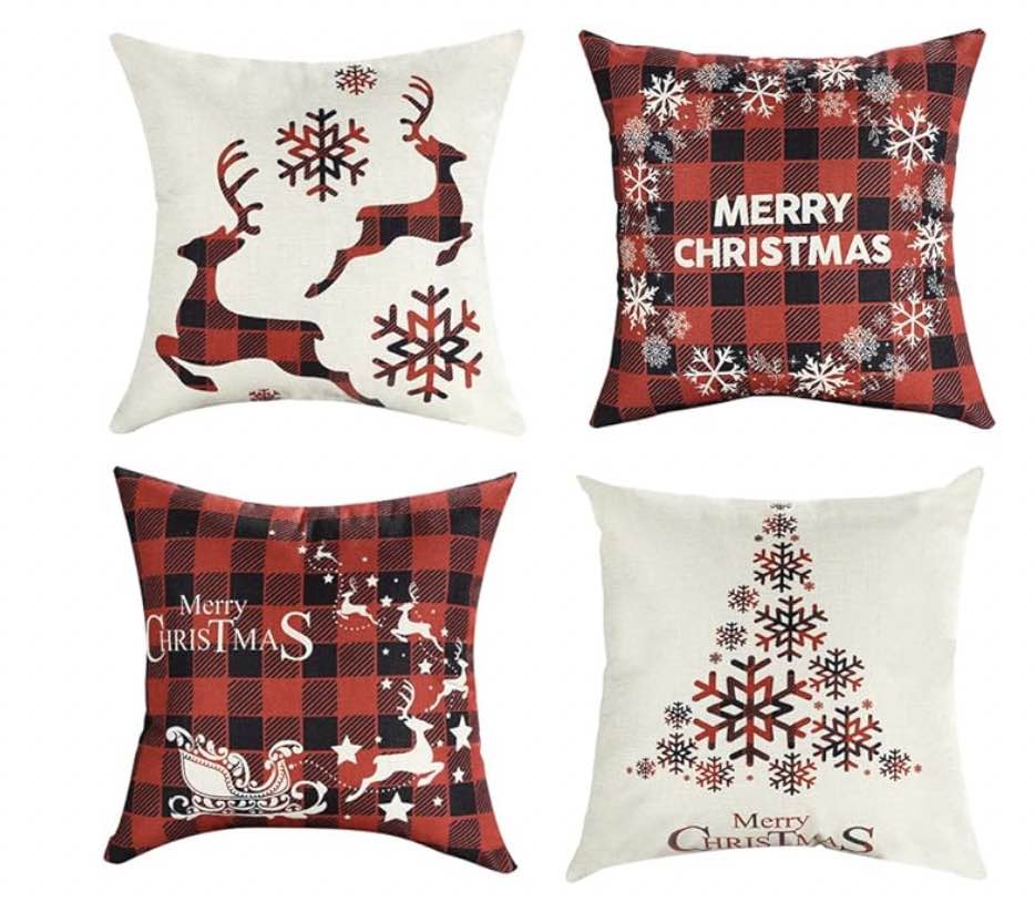 Christmas Tree Pillow Shams Cases Slipcovers Set