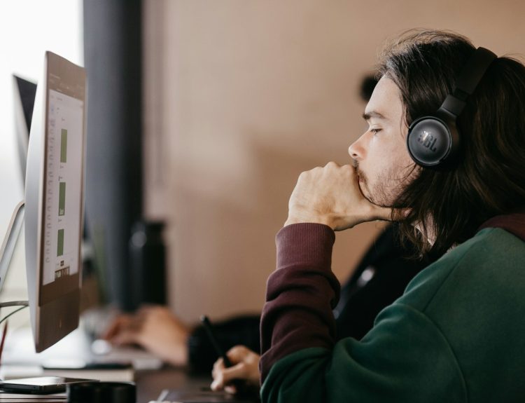 a person wearing headphones