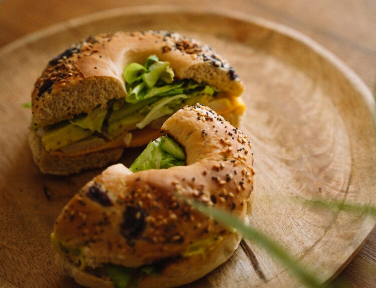 bagel sandwich prep