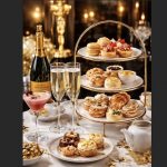 Golden Scone Afternoon Tea at The London West Hollywood featuring scones, tea sandwiches, champagne, and desserts during awards season