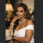 Stylized illustration inspired by Shera Seven, luxury dating influencer aesthetic